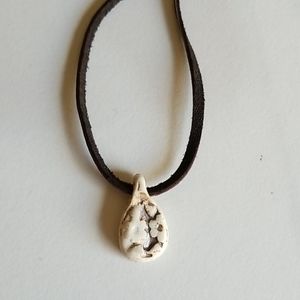 Ceramic clay pendant hand crafted